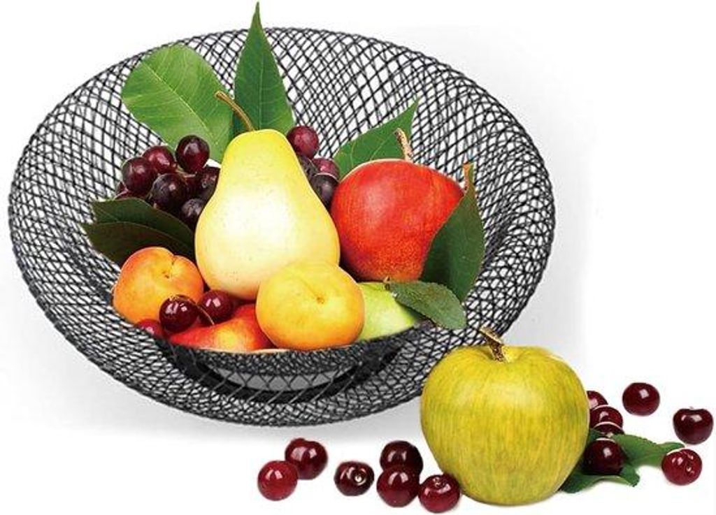 Schwarzer Metall-Fruchthalter für Obst und Snacks
