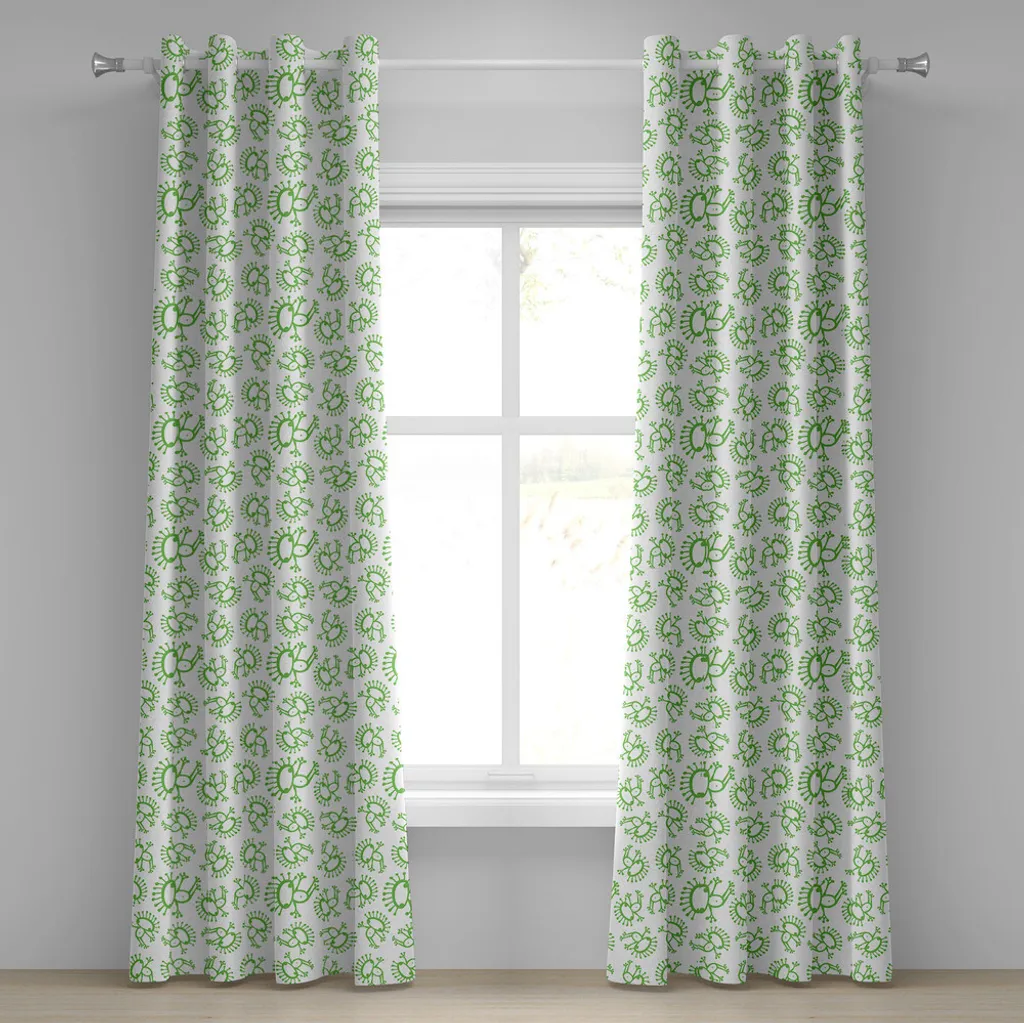 Rideaux occultants décoratifs à motifs créatures fantastiques verts