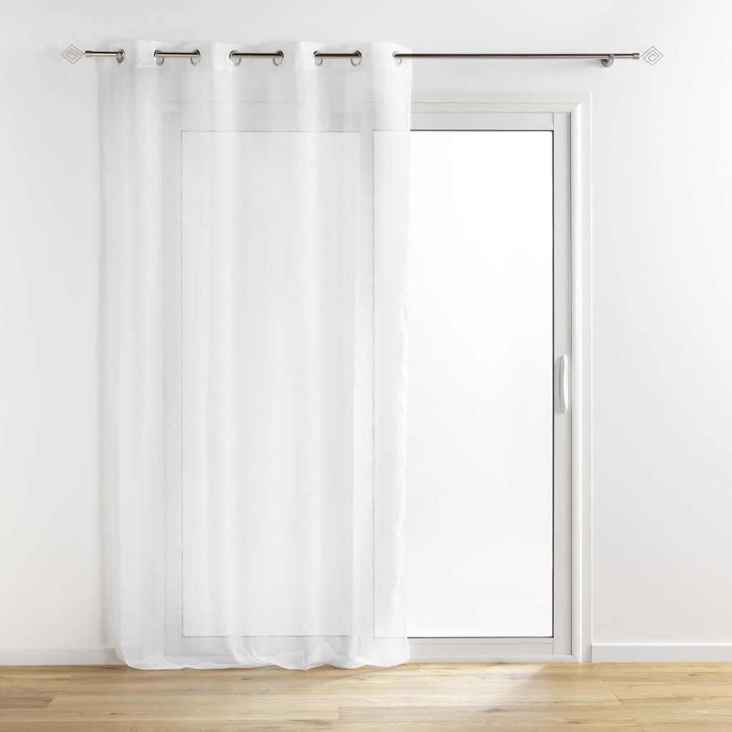 SUNLINE Vorhang mit Ösen, Baumwolle mit Metallfäden, weiß/silber, 140x240cm