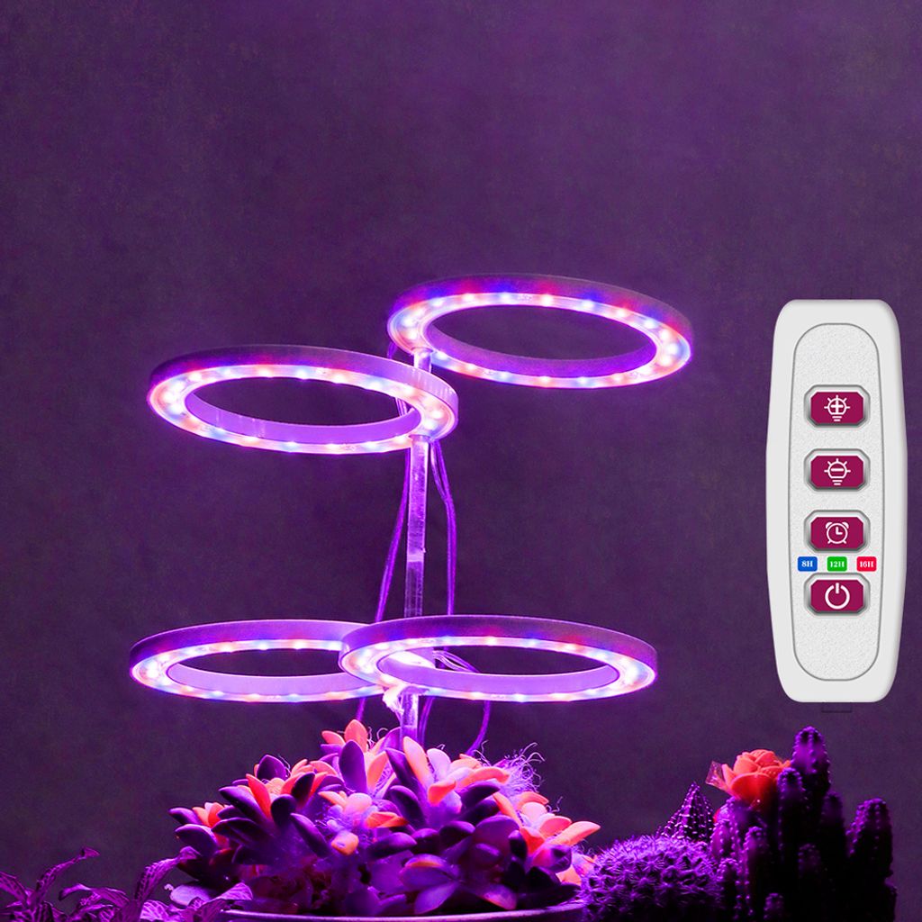 Vollspektrum LED Pflanzenlampe Dimmbar 4 Ring Pflanzenlicht Produktbild 7