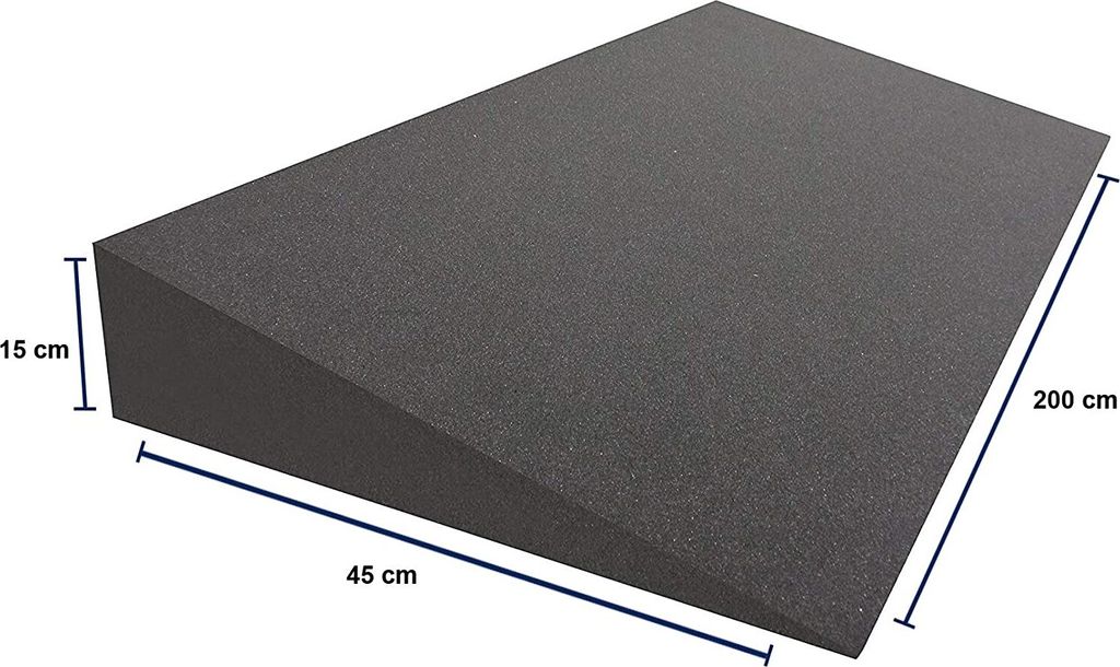 Dibapur Keilkissen (Ohne Bezug) (B 200 x T 45 x H 15 / 1cm) Matratzen Matratzenkeil Matratzenerhöhung Hochlagerungskeil fürs Bett