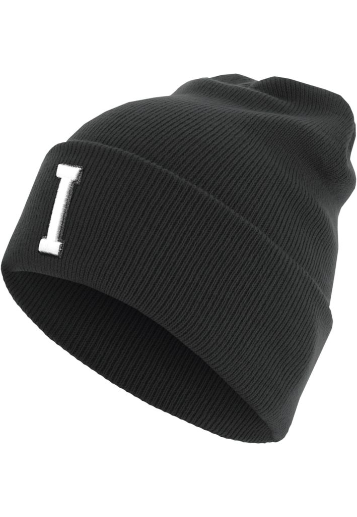 MSTRDS Beanie Letter Cuff Knit Beanie Black