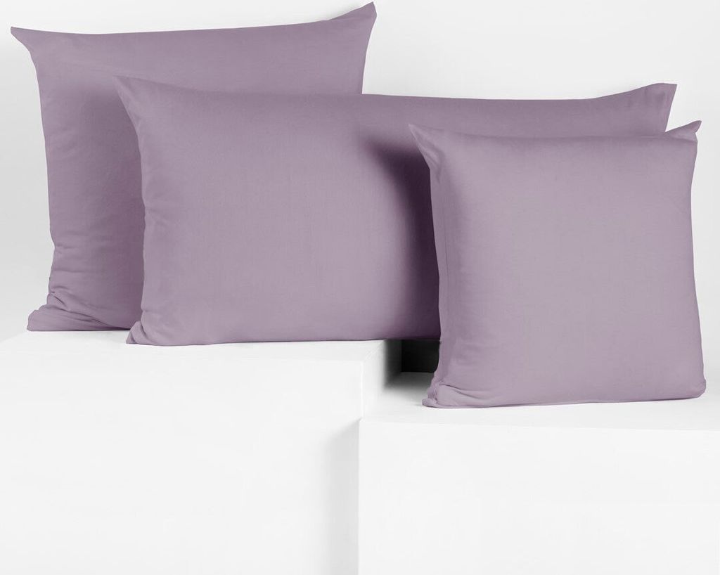 2 Kissenbezüge Jersey Baumwolle Reißverschluss violett-flieder - 20 x 120 cm
