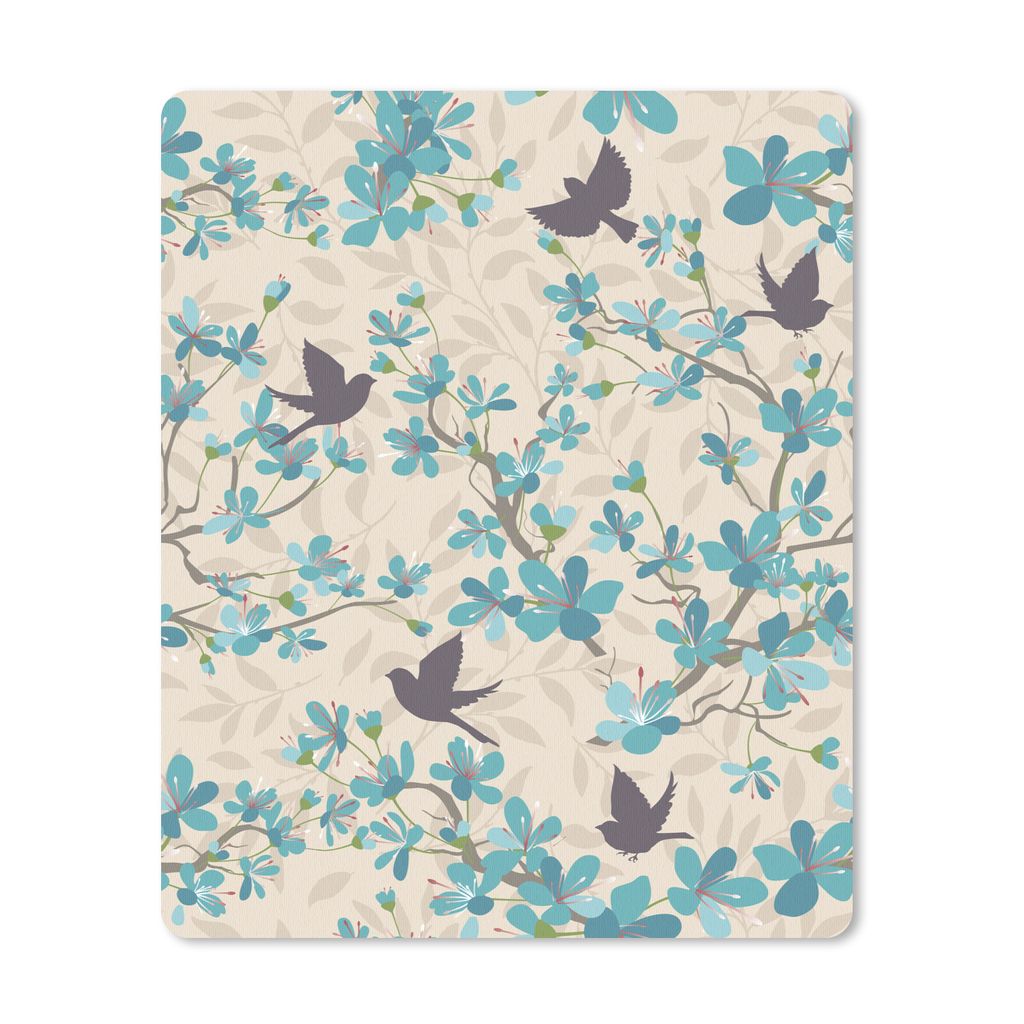 MuchoWow Mauspad Mousepad Vogel - Blüte - Muster 19x23 cm - Mousepads - Maus Mat - Pad - Mausunterlage - Mauspads - Spielen