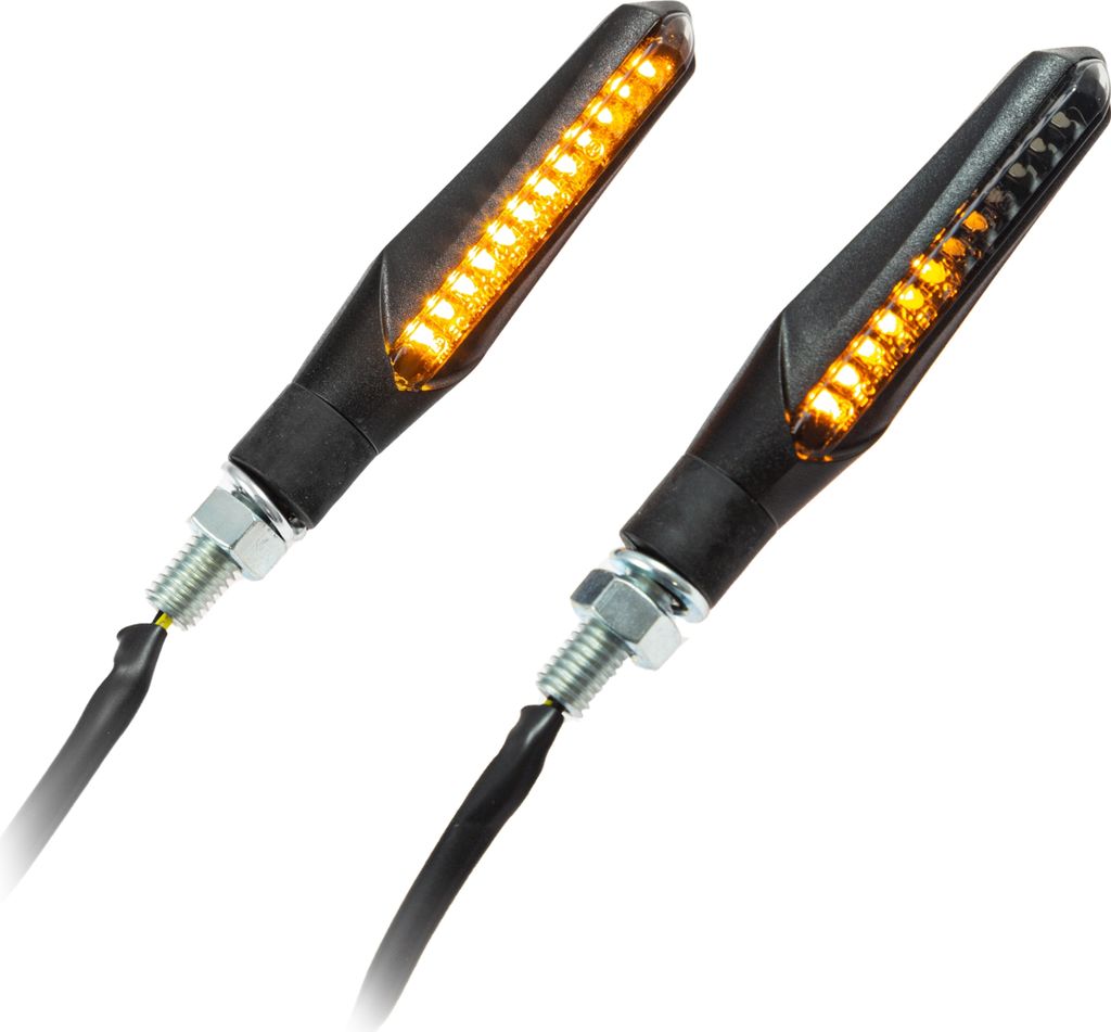 Universal Motorrad LED-Blinkerset Runner sequenziell Alu getönt M8 E-