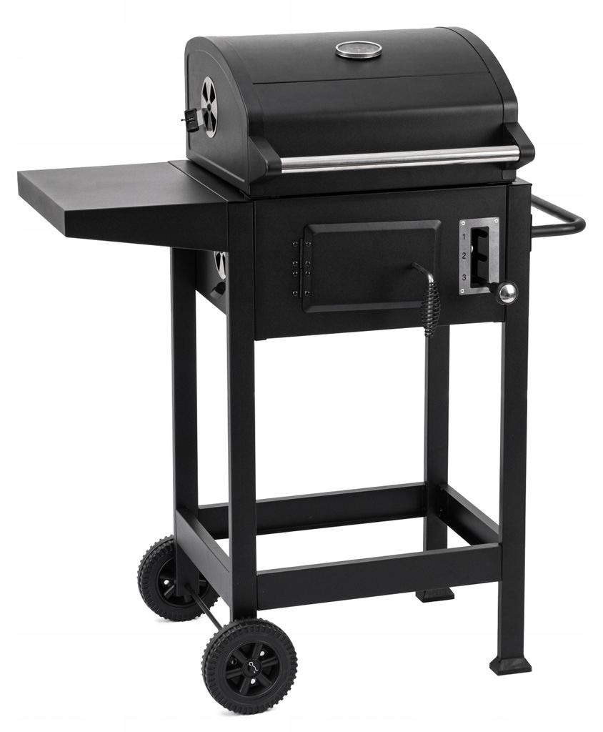 SMART-Garten-Holzkohlegrill mit Gusseisenrost und Rollwagen