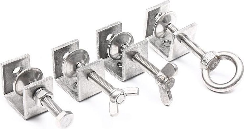 304 Edelstahl Klemme, U-Form / C-Form / Rohrschelle mit Ring, 25 mm Öffnung, Außensechskant, Rostfrei & Stabil,Handverschraubung