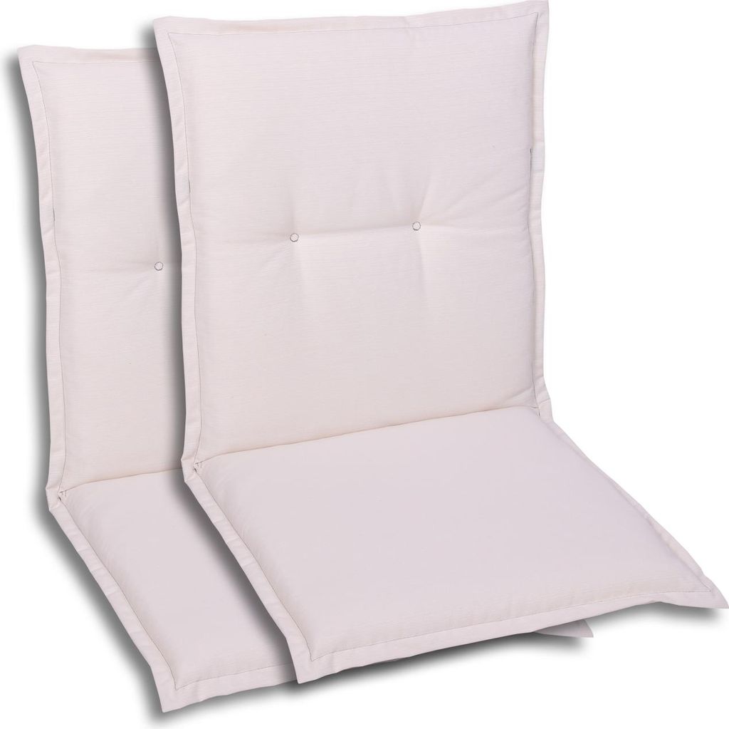 GO-DE Textil, Sesselauflage Niederlehner, 2er-Set, Farbe: weiß, Maße ca.: 100 cm x 50 cm x 6 cm