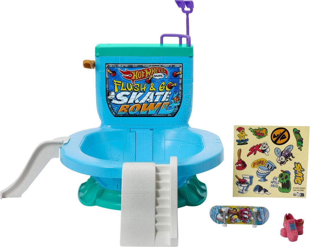 Hot Wheels Skate Fingerboard Toilet Bowl Skate Set, Flush Obrázek produktu 