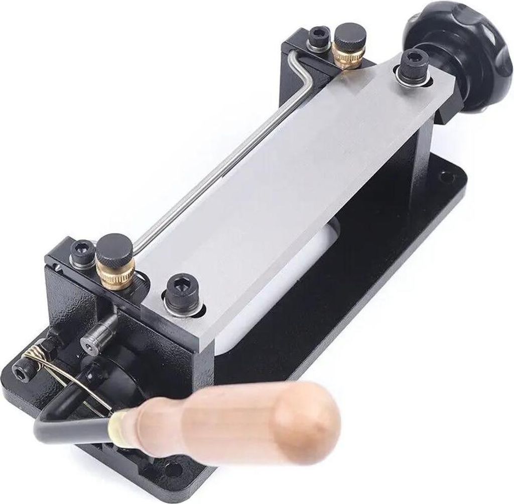 Leder Schärf- & Spaltmaschine - Manuelle Ausführung - Einstellbar 2–6 mm - Mindestdicke 1 mm - Max. Breite 7 cm - Klingenlänge 15 cm - Holz/Ed...