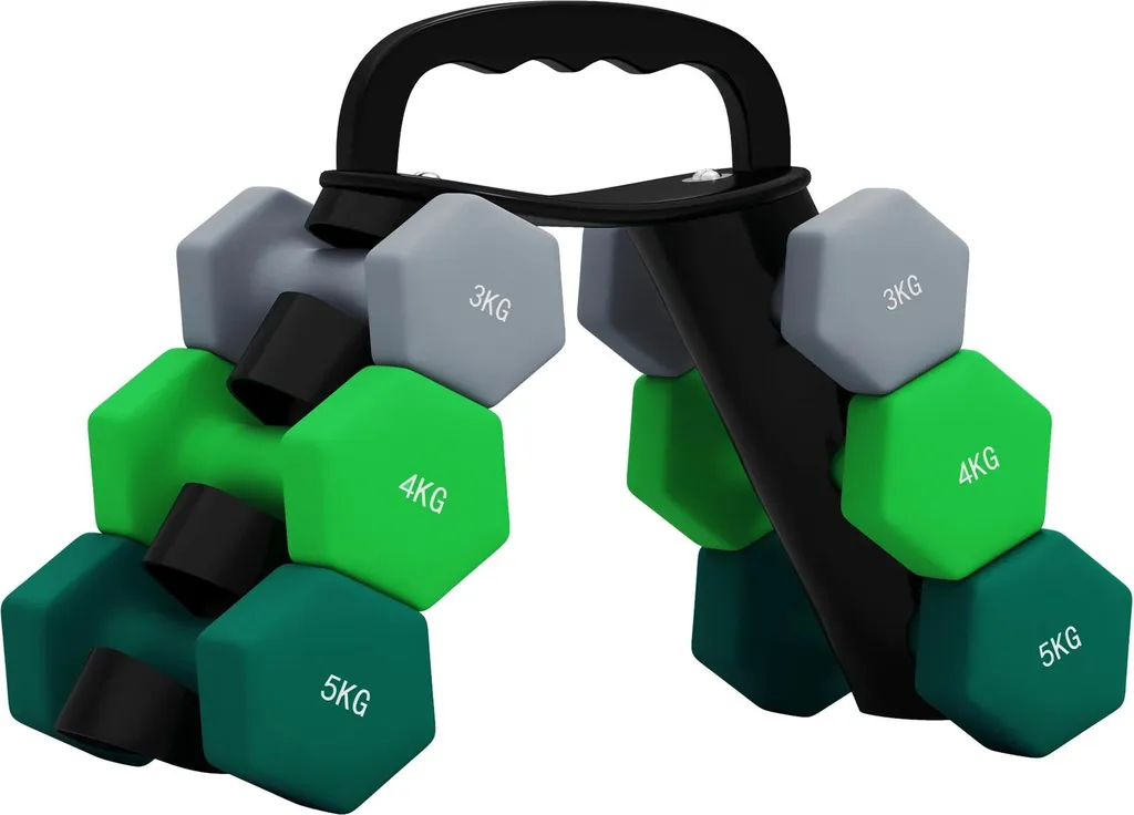Ensemble d'haltères de musculation 24 kg multicolore pour le fitness