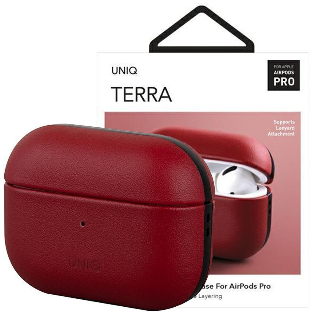 Uniq Etui Terra Airpods Pro Genuine Leather Czerwony/Red Zdjęcie produktu 