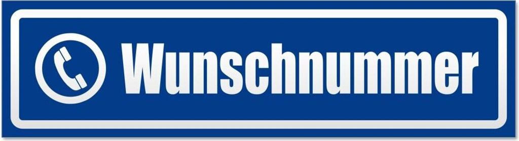 Kiwistar Wunschnummer invertiert Magnetschild Schild magnetisch - 45cm Verkehrsblau - Magnetfolie für Auto PKW Kfz