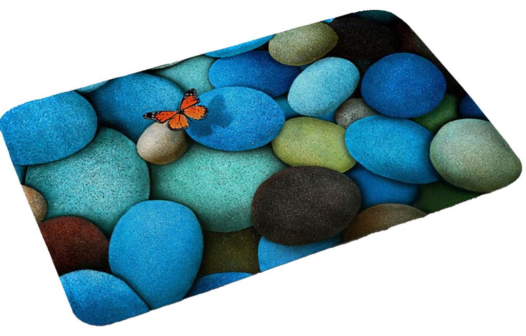 3D-Badematte mit optischer Täuschung, rutschfest, Kieselsteinmuster, schnelltrocknend, saugfähig, für Badewanne, Dusche und Waschbecken