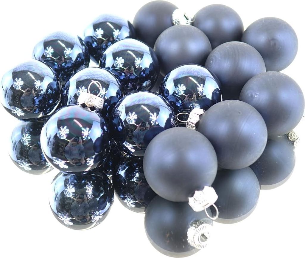 Christbaum-Mini-Kugeln Nachtblau Ø 3,5 cm aus Glas - 16er Set