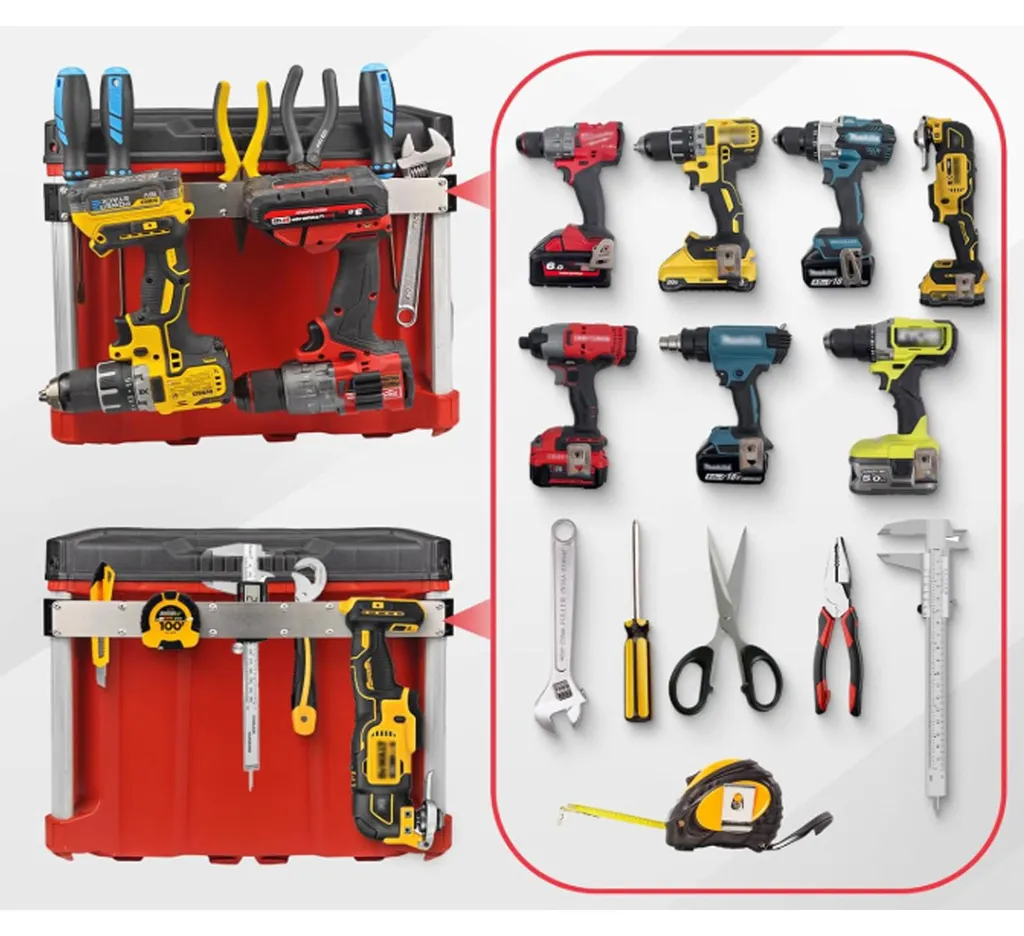 Support Perceuse Mural Inox - Rangement Chantier Spécial Packout - 11
