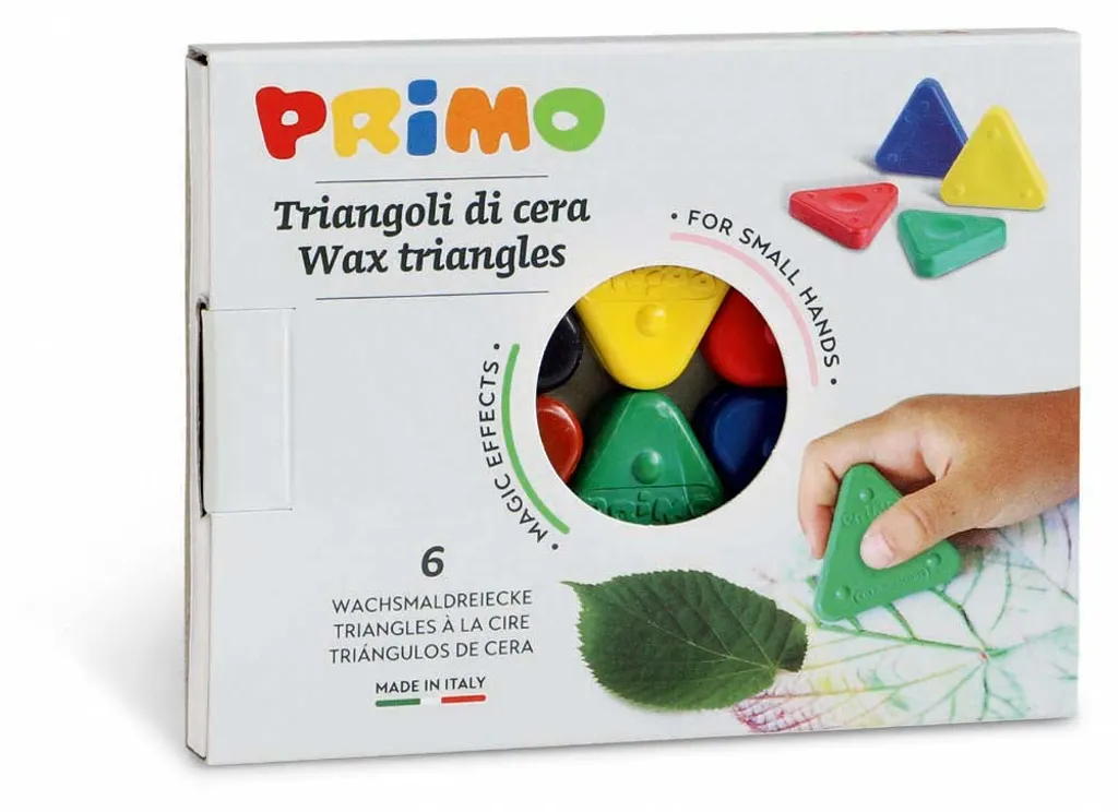 Primo PRIMO - 6 Crayons de Cire Triangle 50mm pour Enfants en Boîte