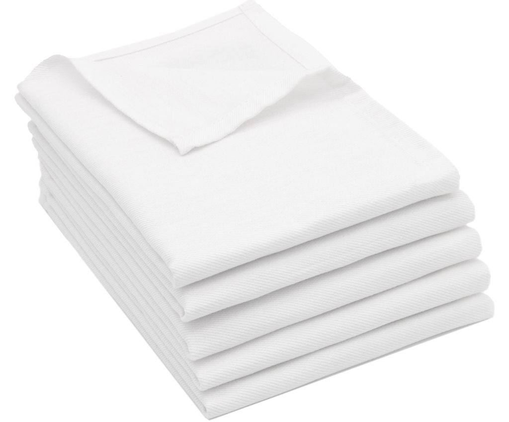 5er Set Geschirrtücher, 100% Baumwolle, 50x70 cm, weiß, Produktbild 