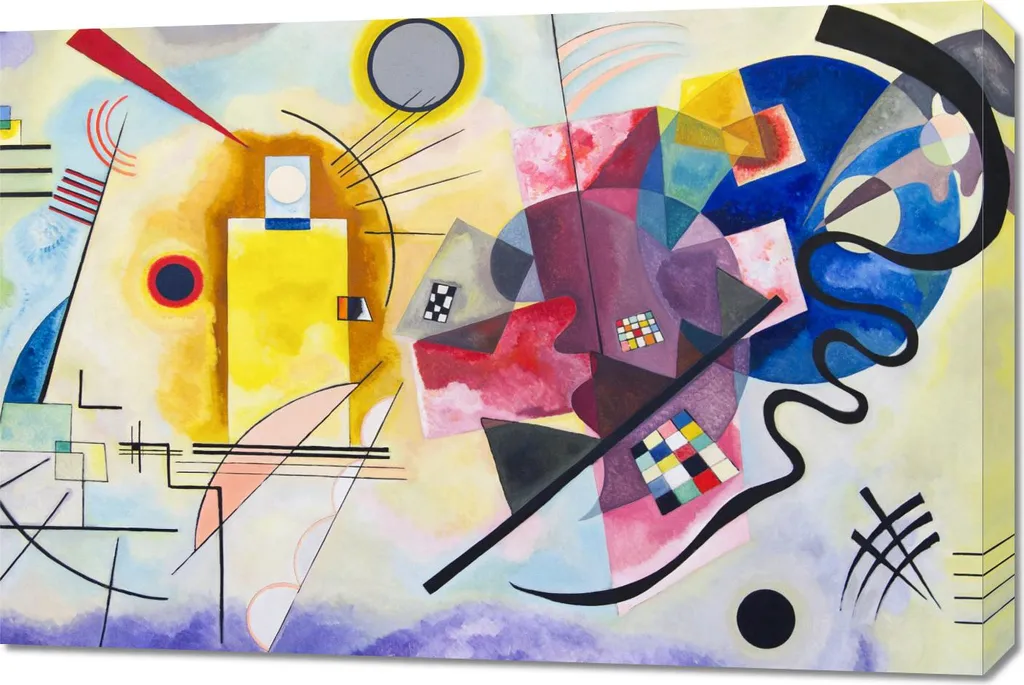 Quadro Wassily Kandinsky 90x60 Giallo Rosso Blu - Emozioni su Tela