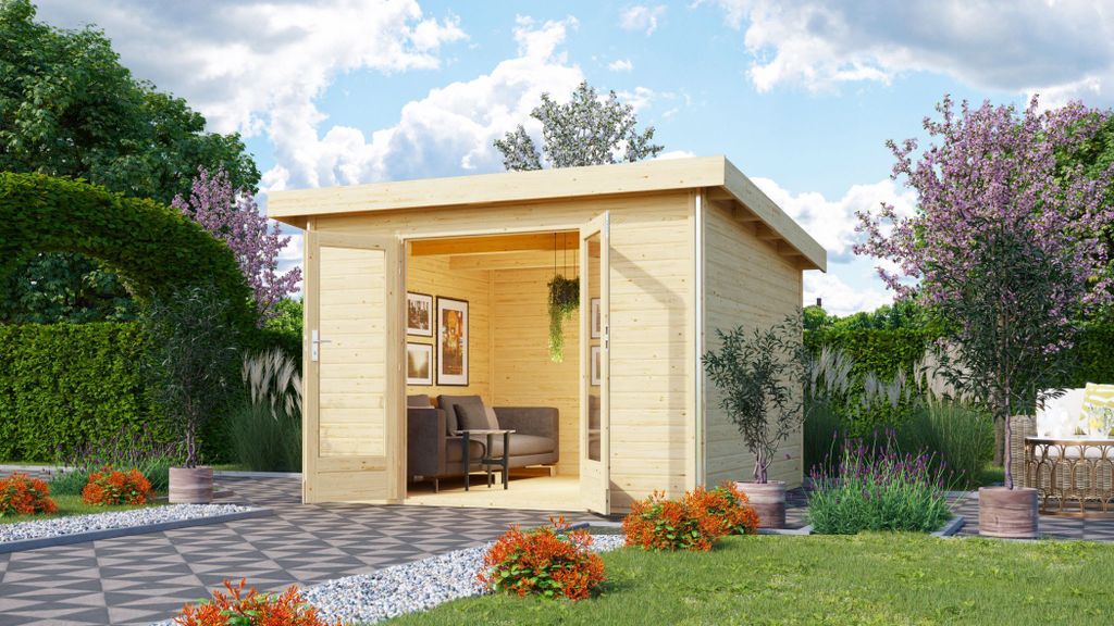 Karibu Gartenhaus Gerätehaus Radeburg 1 naturbelassen 309x309x229,5 cm