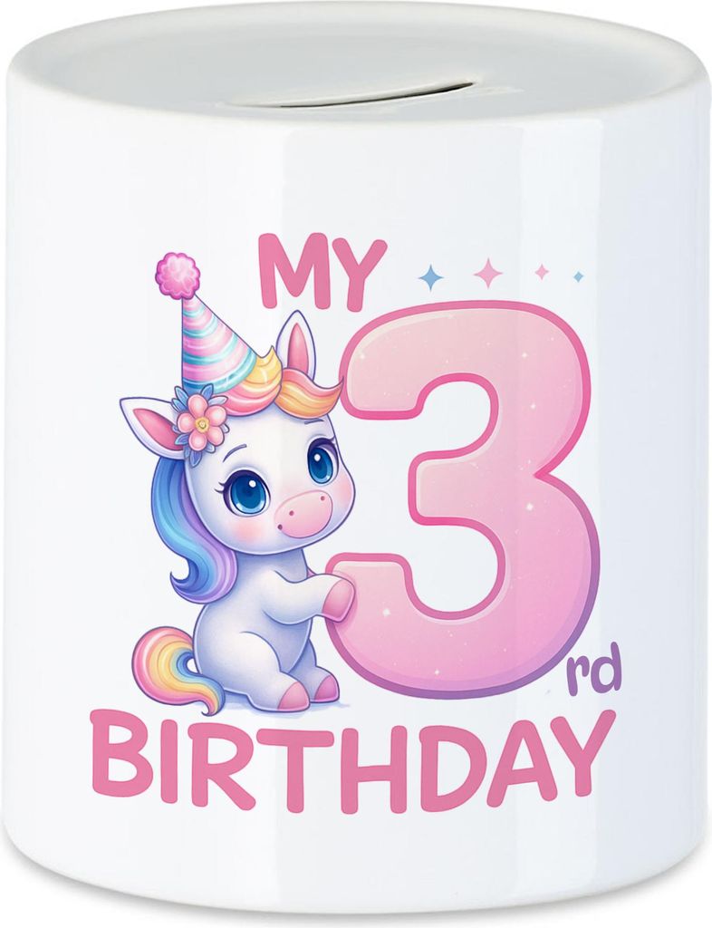 Einhorn Spardose My 3rd Birthday Geschenkidee Kindergeburtstag Mädchen 3 Jahre
