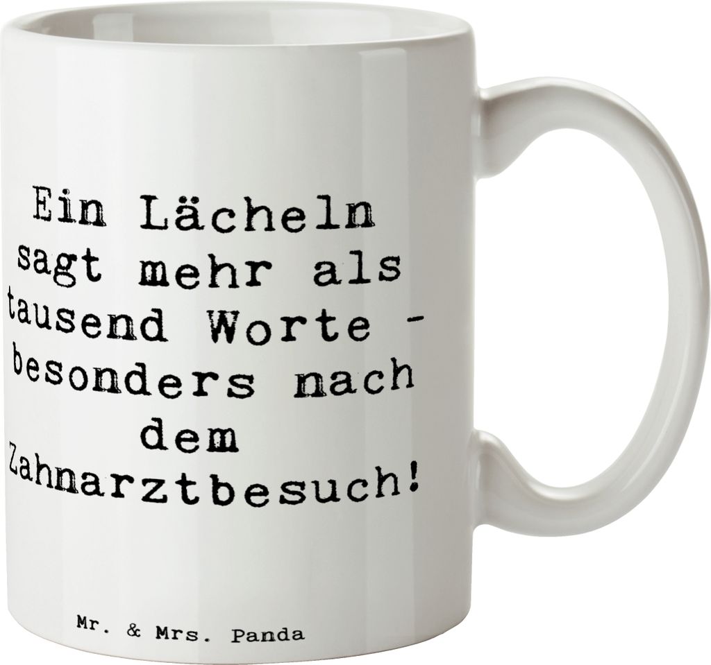 Mr. & Mrs. Panda Kaffeebecher Spruch Zahnärztin Lächeln - Produktbild 