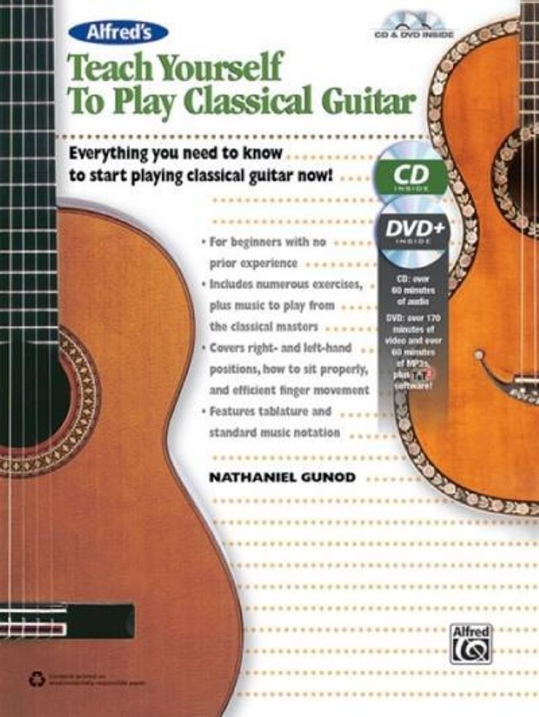 Alfred's Teach Yourself to Play Classical Guitar: Everything You Need to Know to Start Playing Classical Guitar Now!, Book & Online Video/Audio/Softwa