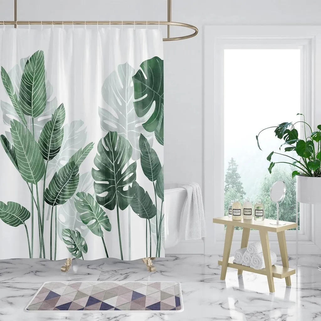 Tenda Doccia 240x200 Foglie Verdi: Benessere e Design nel Tuo Bagno