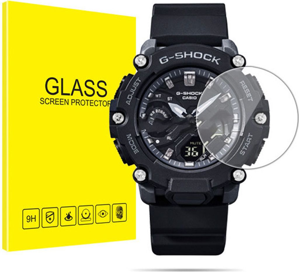 INF Displayschutz aus gehärtetem Glas für Smartwatch, 2er-Pack Casio S140