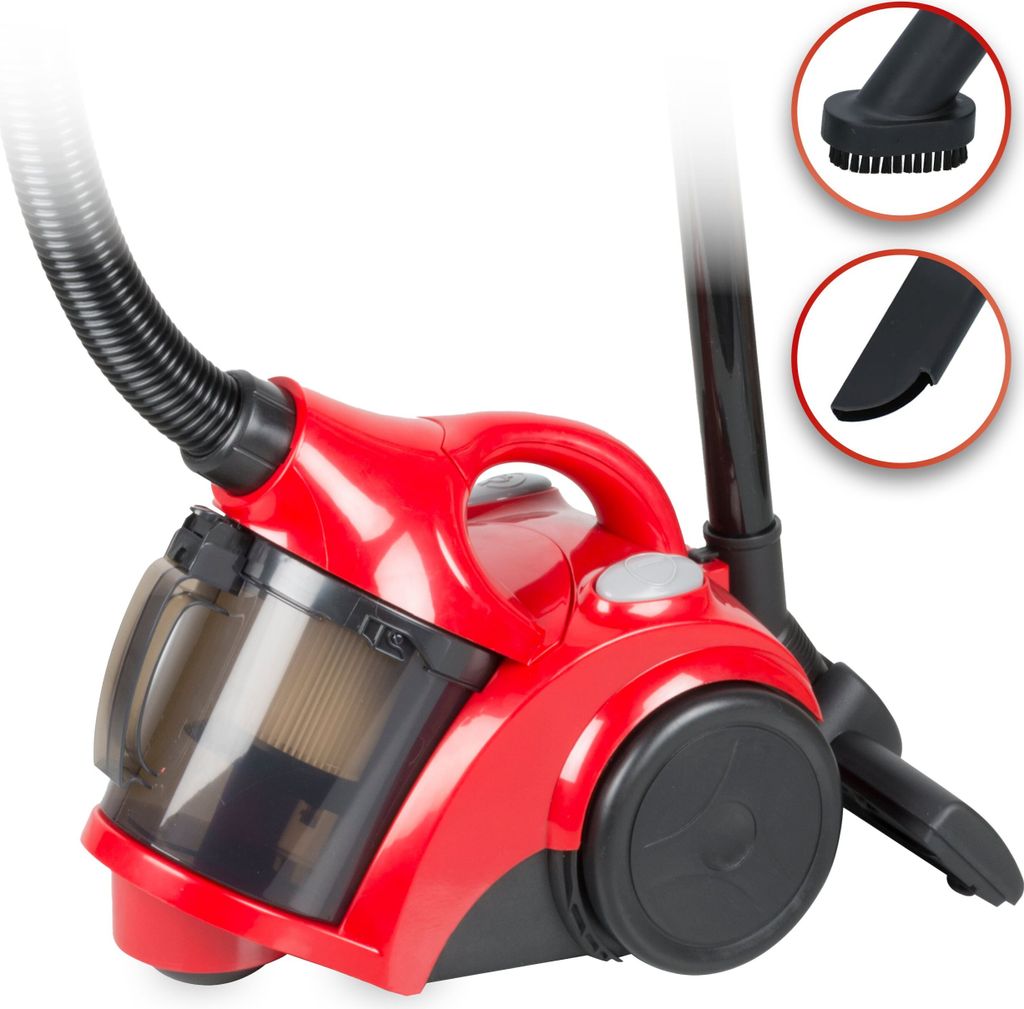 Dunlop Staubsauger ohne Beutel 700W - Starke Leistung - Mit Kabelaufrollung - Inkl. Bodenbürste, Schmale Düse und Rundbürste - 78dB - Staubbehä...
