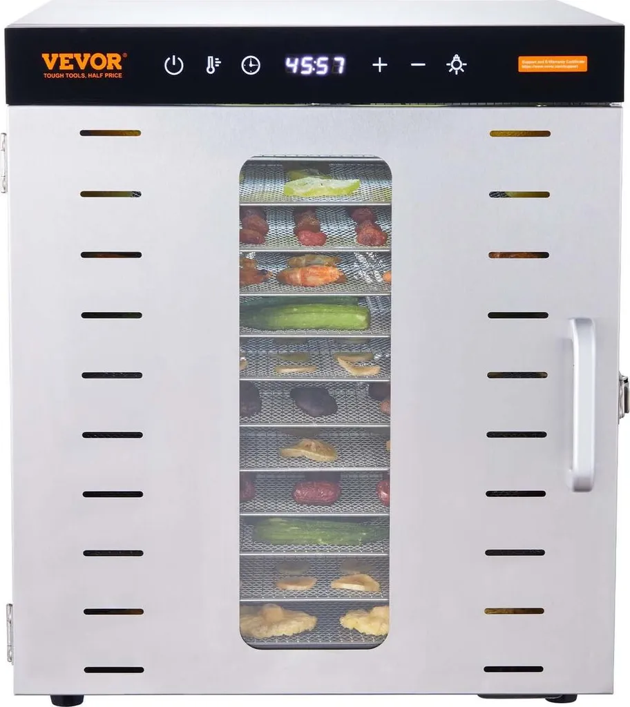 Séchoir alimentaire électrique 10 niveaux en inox pour snacks sains