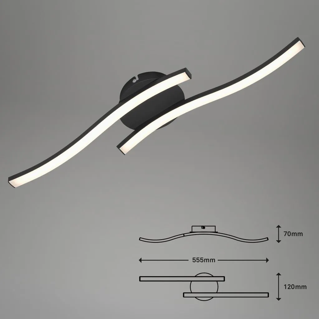 Illuminazione Professionale LED Briloner 12W: Metallo Nero per Ufficio - 5