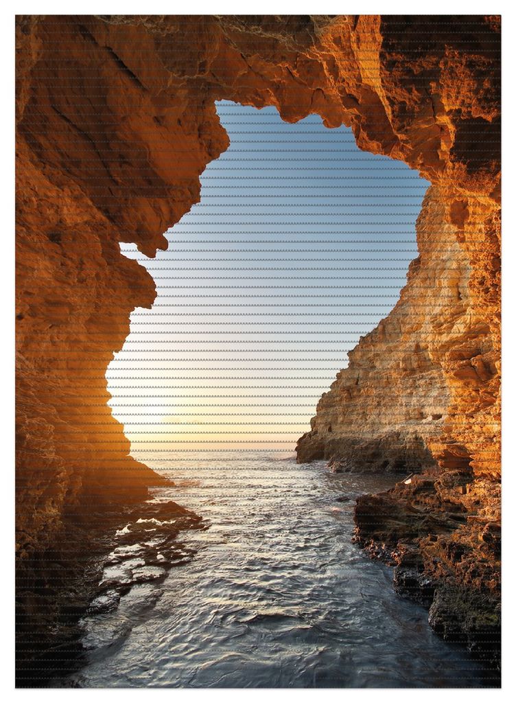 Wallario Duschmatte Antirutschmatte Badmatte Fußmatte Höhlen am Meer, Größe ca. 90 x 65 cm