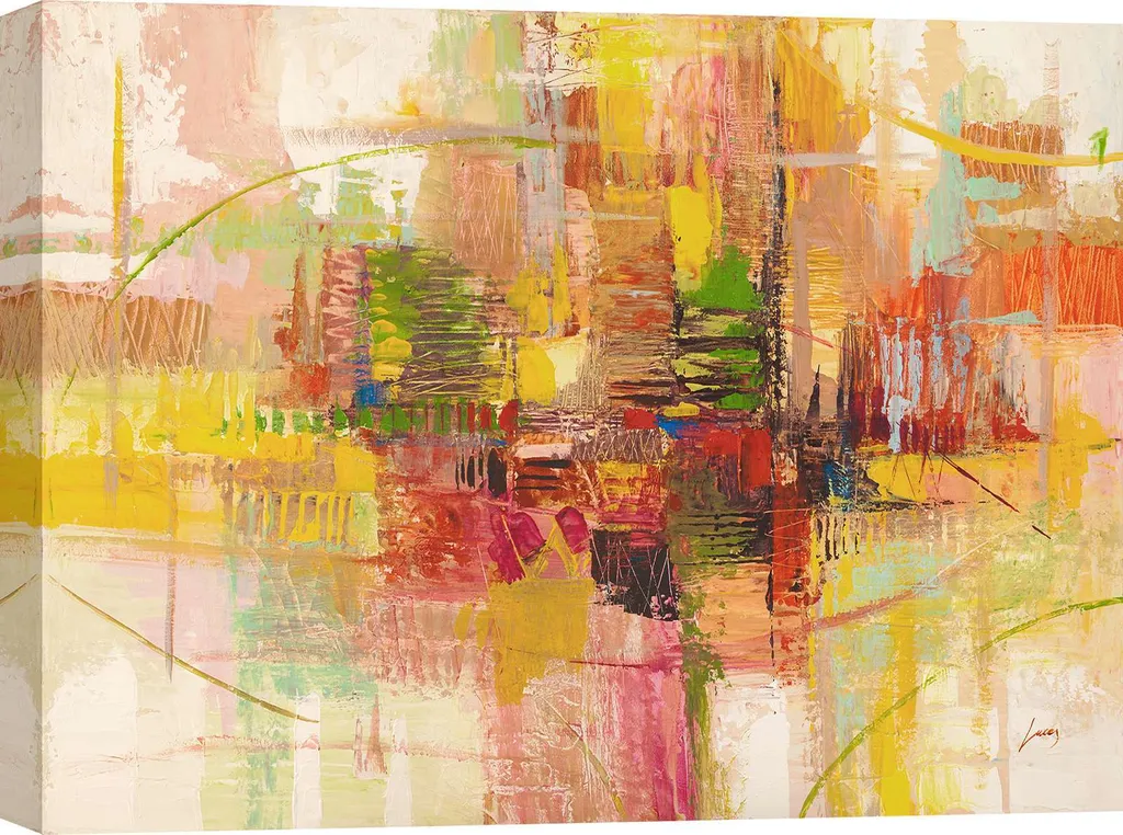 Tableau déco abstrait Lucas Été : Toile murale moderne 60x40 cm élégante