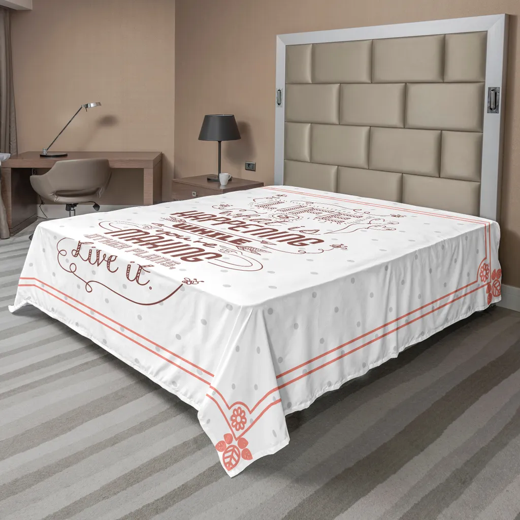 Grand Drap Plat pour Lit de Couple - Déco Chambre Zen Pêche Rubis