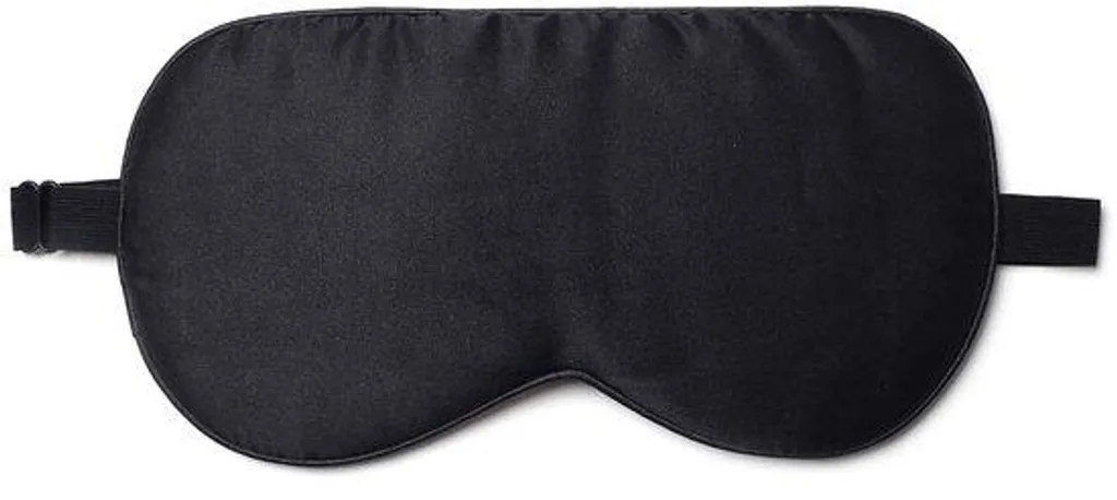 Masque de nuit en soie pure noire, protection oculaire respirante