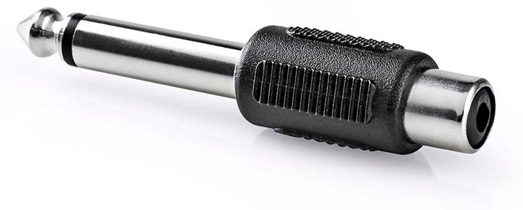 Nedis Mono-Audio-Adapter - 6.35 mm Stecker - Cinch Buchse - Vernickelt - Gerade - ABS - Schwarz - 1 Stück - Box