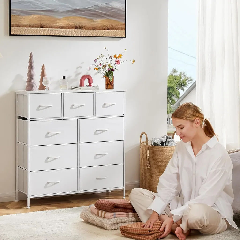 Commode pour chambre à coucher avec tiroirs de rangement Sweetcrispy