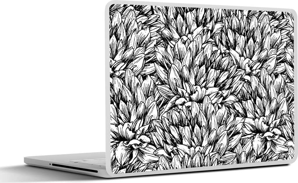 MuchoWow Laptop Aufkleber Sticker Cover Blumen - Zentangle - Muster 25x18 cm - Laptop-Deko