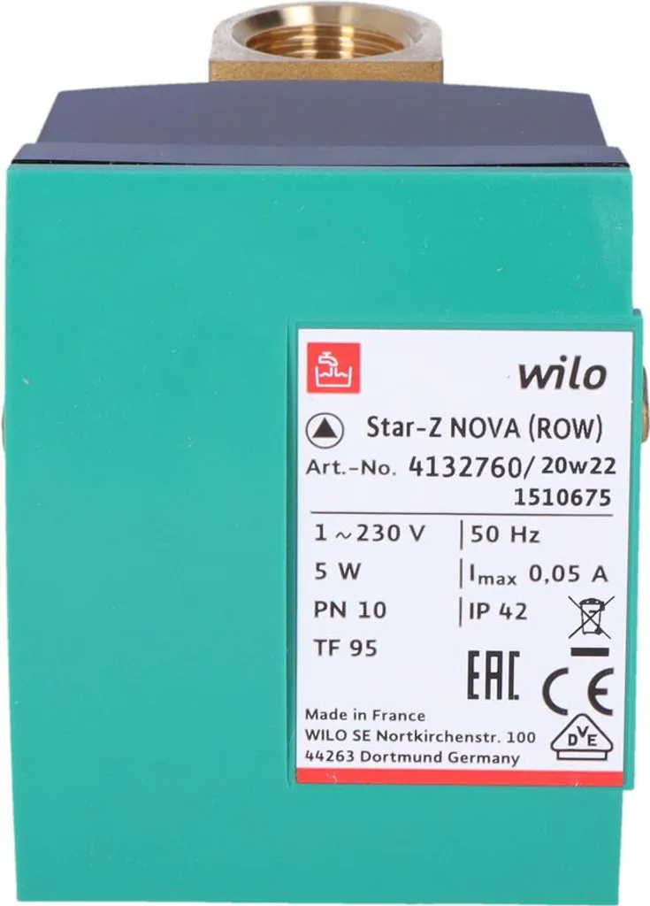 Wilo Star-Z NOVA 4132760 : Circulateur à haut rendement 1/2" - 7