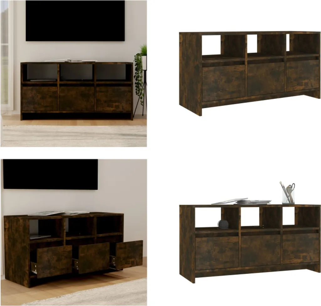vidaXL Mobile TV Rovere Fumé 102cm - Eleganza Classica per Soggiorno
