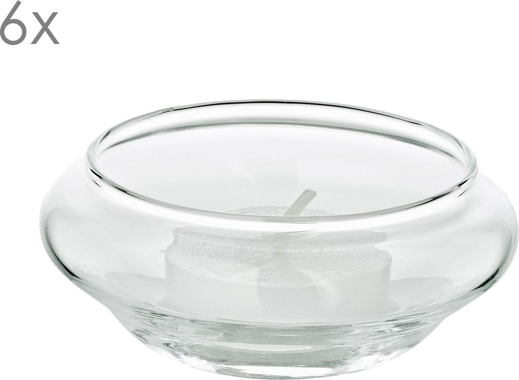 EDZARD Schwimm-Teelichthalter Iris 6er Satz H 4 cm