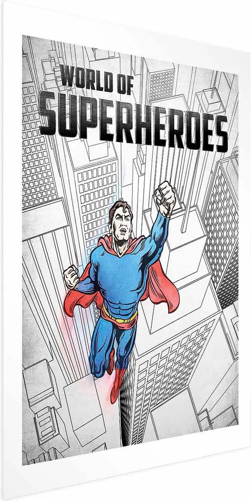 Posterpapier Poster - World of Superheroes 40x60 cm Für Kinder h-C-0137-ao-a