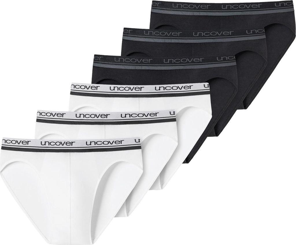 SCHIESSER Herren Rioslip 6-Pack Uncover by SCHIESSER - schwarz-weiss - Größe S