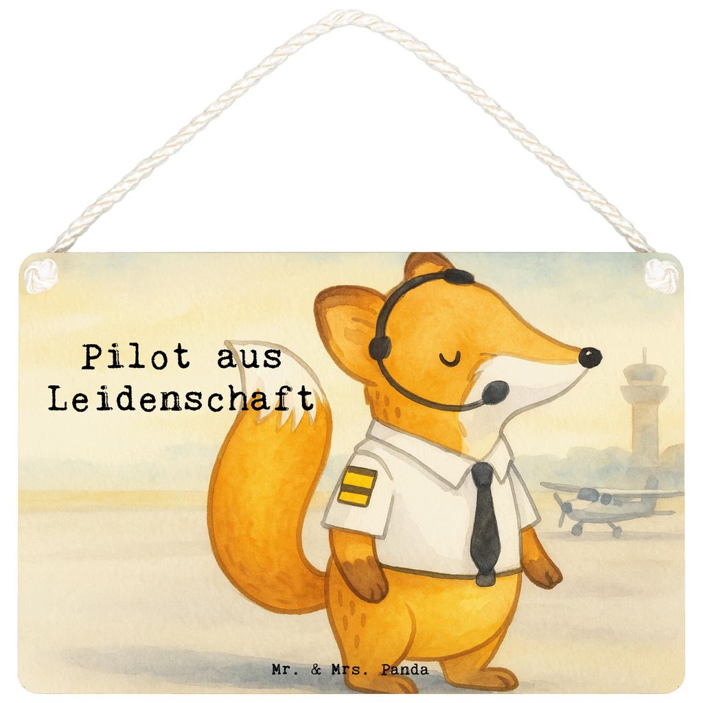 Mr. & Mrs. Panda Schild Pilot Leidenschaft Design DIN A5 - Weiß - Geschenk, Flugzeug, wandtafel, wandhänger, Lustig, Wandbild Holz, Witzig, Spruc...