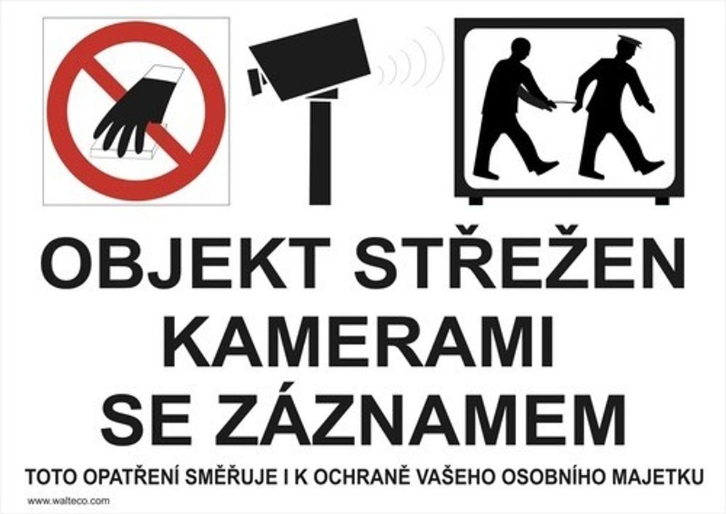 "Objekt střežen kamerami se záznamem" - 210x148 mm Obrázek produktu 1