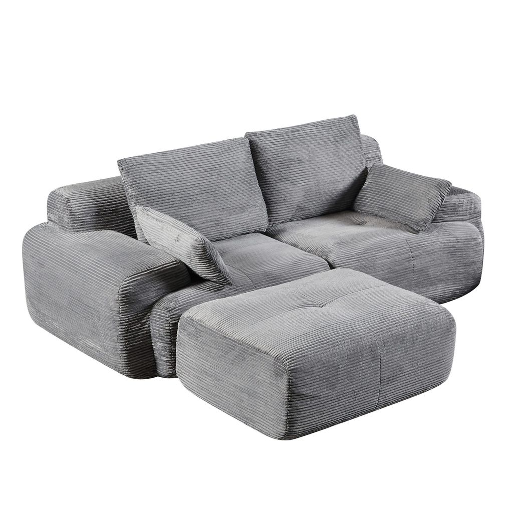 Sofa 2-Sitzer Sofa ohne Montage, Cordstoff, ergonomisch & Produktbild 