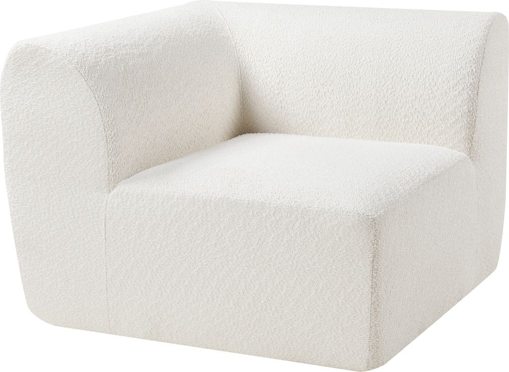 Sofa-Modul ‘Hurvas’ Eckelement mit Armlehne 108 x 108 x 76 cm Bouclé Cremeweiß