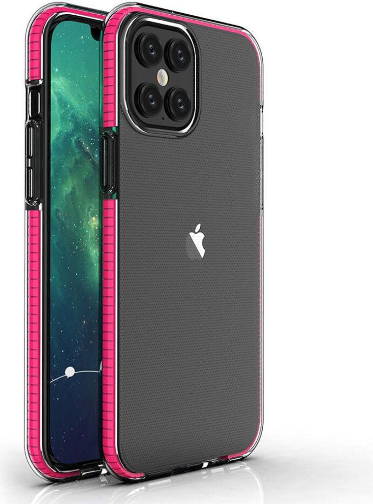 Spring Case Silikon Gel Handyhlle Schutzhlle fr iPhone 12 Pro Max dunkelpink