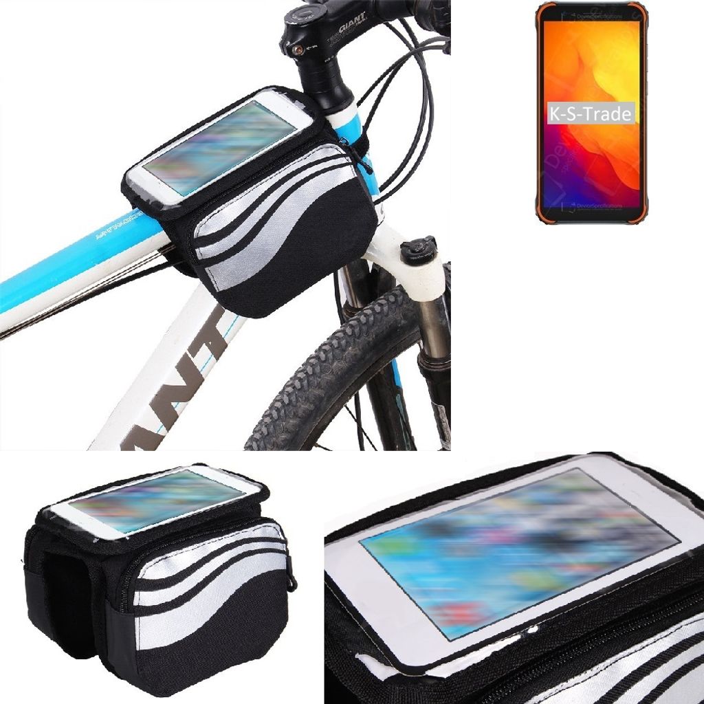 K-S-Trade Rahmentasche Fahrrad-Halterung kompatibel mit Blackview BV4900S Rahmenhalterung Fahrrad Handyhalterung Fahrradtasche Handy Smartphone